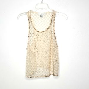 Forever 21 Mesh Beaded Festival Top Size Large